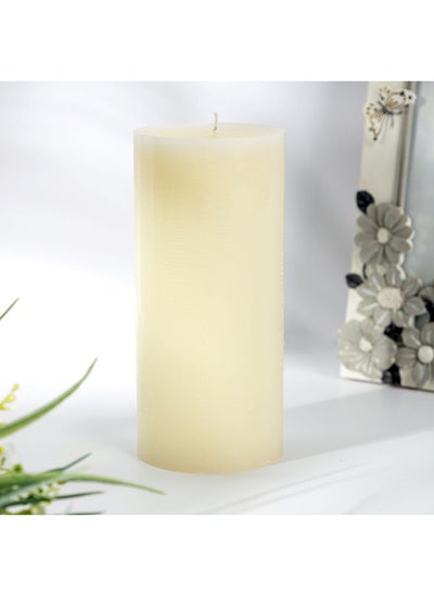 اشتري Hue Vanilla Cupcake Pillar Candle, Ivory - 6.8x15 cm في الامارات