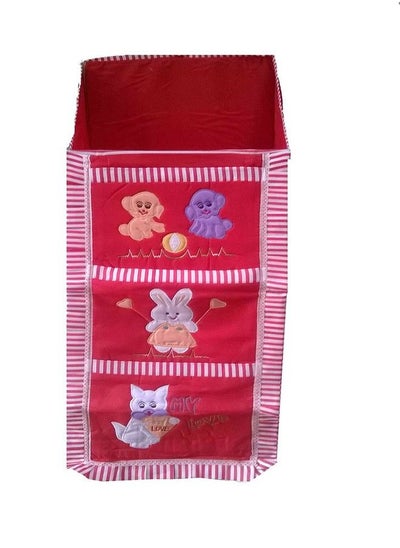 Buy Glitter collection (TM) Kids Almirah, Hanging Alrmirah Three Cabinet,BALRED001 (Red) in UAE