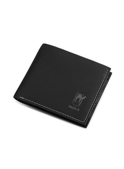 Buy RA104 Genuine Leather Multiple Card Slots Casual Bifold Wallet - Black in Egypt