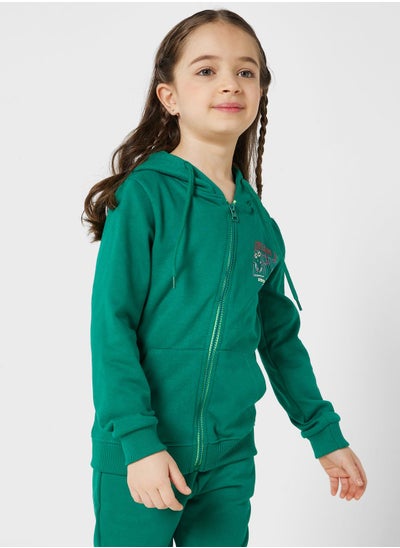 Buy Girls Front And Back Printed Full Zip Hoodie in Saudi Arabia