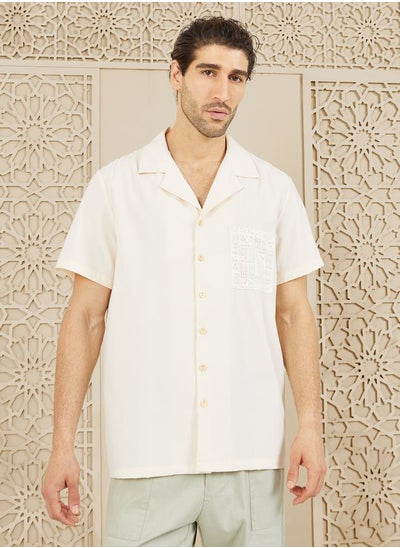 اشتري Lace Patch Pocket Cuban Collar Shirt في السعودية