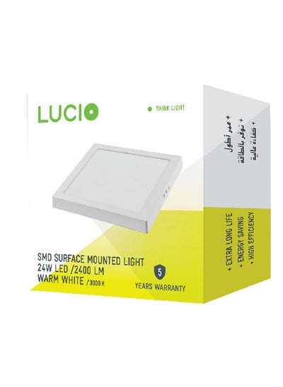 Buy 3000K 24W Square Surface LED Panel Light Warm White 30.8 x 31.2 x 4.6 cm SM37D-24W-3000K in Saudi Arabia