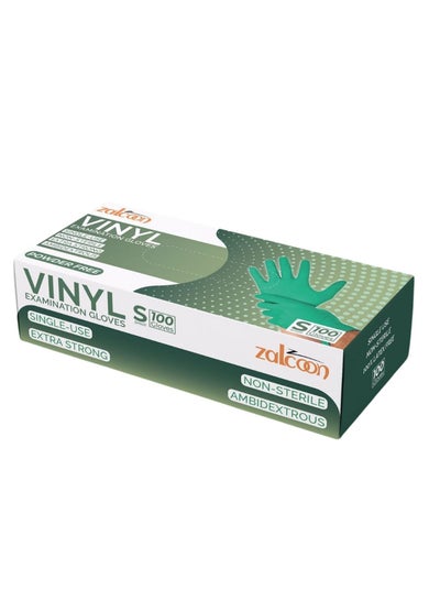 Buy Vinyl Green Disposable Gloves, 4 Mil | Powder-Free, Smooth, Non-Sterile, Pack of 100 Pieces in UAE