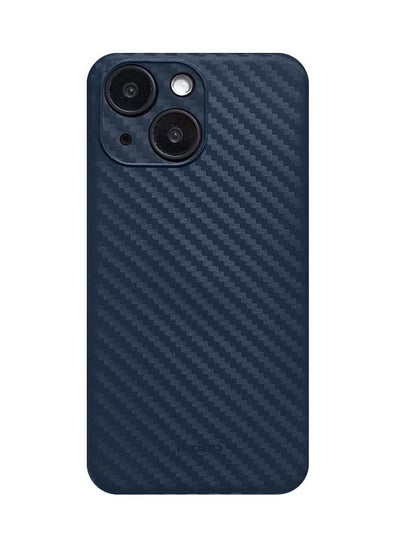 Buy Air Carbon Case Ultra Slim Carbon Fiber Pattern Back Cover Skin for iphone 13 Mini Blue in UAE