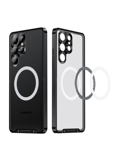 Buy Metal Case for Samsung S22 Ultra -Fit for MagSafe Wireless Charger - Translucent Matte Back with Camera Lens Protection, Magnetic Case Cover for S22 Ultra (Not Built with Front Screen Protector) Black in UAE