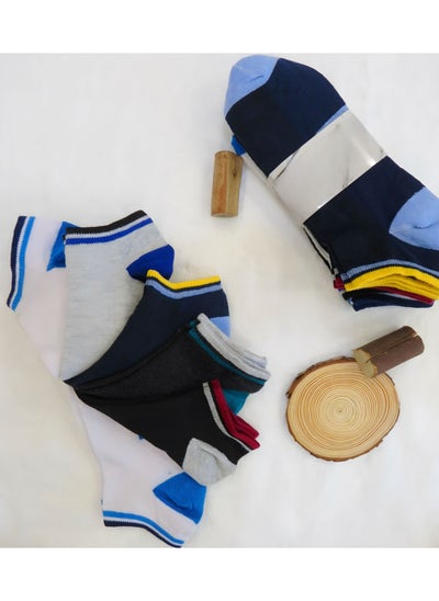 Buy Men's anti allergy and sweating socks, set of 12 pairs, high quality, multi colored. in Saudi Arabia