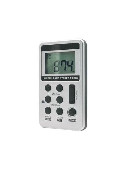 Buy Portable Mini FM/AM Radio Lithium Battery Powered Tuner Charging 103 Silver (FM + AM) in UAE