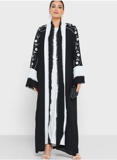 Buy Color block embroidered Abaya in UAE