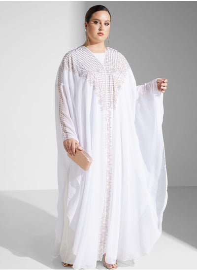 Buy Embellished Detail Abaya With Hood in Saudi Arabia