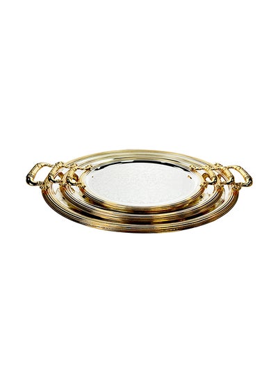 اشتري Silverplated 3 Piece Large, Medium And Small Sizes Oval Tray Set في الامارات