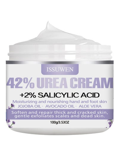 Buy Urea Cream 42%+Salicylic Acid 2%, Foot Cream for Dry Cracked Heels Knees Elbows Hands Repair Treatment, Foot Moisturizer Corn Callus Dead Skin Remover Toenail Softener for Foot Care - Lavender Flavor in Saudi Arabia