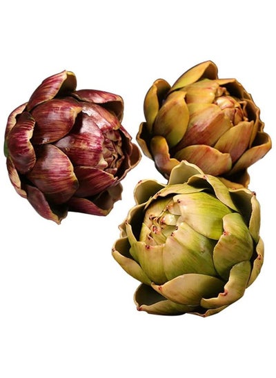 Buy 3 Pcs Artificial Artichoke Plastic Artichoke Fake Fruit Vegetables Wedding Party Home Kitchen Cabinet Decoration Craft in UAE