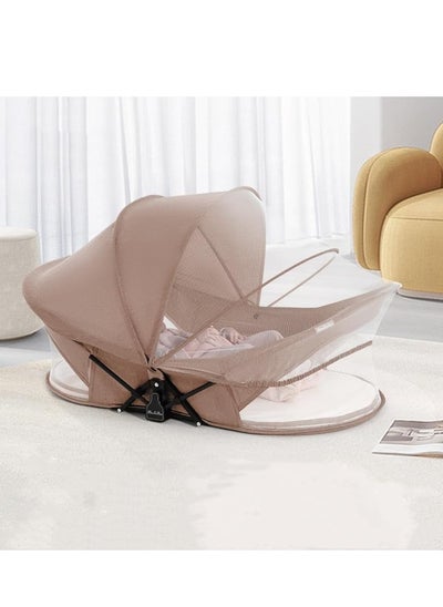 Buy Foldable Baby Bassinet, Portable Travel Crib Bed for Newborn, Infants Mobile Sleeping Bed with Mosquito Net and Awning and Storage Bag in Saudi Arabia