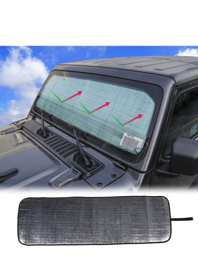 اشتري Jeep JL Windshield Sunshade Window Sun Shade for 2018-2022 Jeep Wrangler JL JLU 2/4 Door Gladiator JT 4XE في الامارات