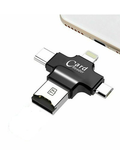 Buy 4 In 1 USB Otg Tf Micro Sd Card Reader Black in UAE