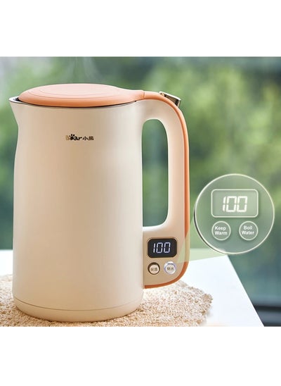 Buy Electric Kettle 1.7L with 11 Temperatures Control 304 Stainless Steel 1500W Dry Protection Dual Anti-Scald Protection BPA Free LCD Display CN Plug Type - Beige in UAE