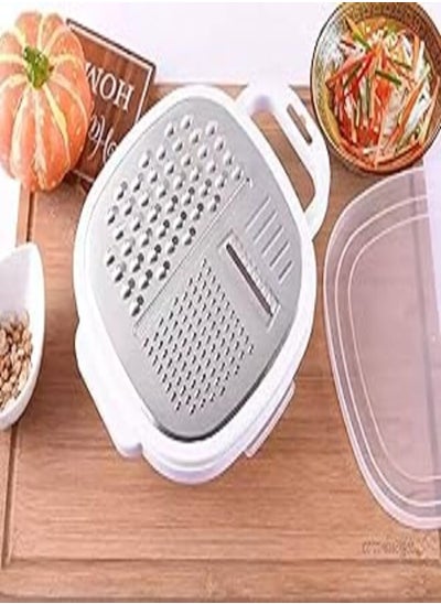 Buy Multi Grater 4 * 1 Grater Grater, Grater with Case and Plastic Cover for Vegetable Granbing Spice, Cheese Fruit (Assorted Colors) in Egypt