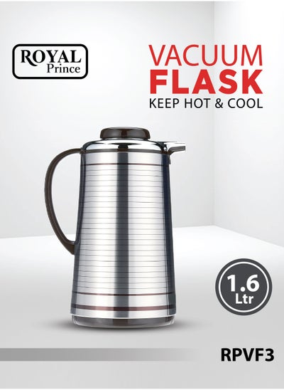 Buy Vacuum Flask 1.6 Liter Black & Silver Color RPVF3 in Saudi Arabia