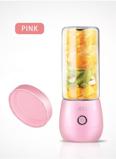 Buy 400ml Electric Blender And Portable Juicer Cup Pink in Saudi Arabia