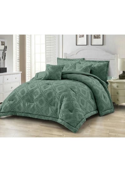 Buy COMFY 6 PC ALL SEASON COMFORTER SET 220 X 240 CM GREEN in UAE