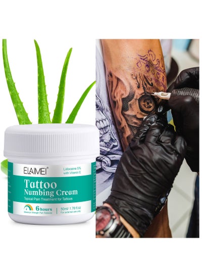 Buy Tattoo Numbing Cream Before Tattoo Painless Numb Cream for Tattoo Extra Strength Last up to 6-8 Hours Natural Numbing Cream with Aloe Vera Vitamin E 50ml in UAE