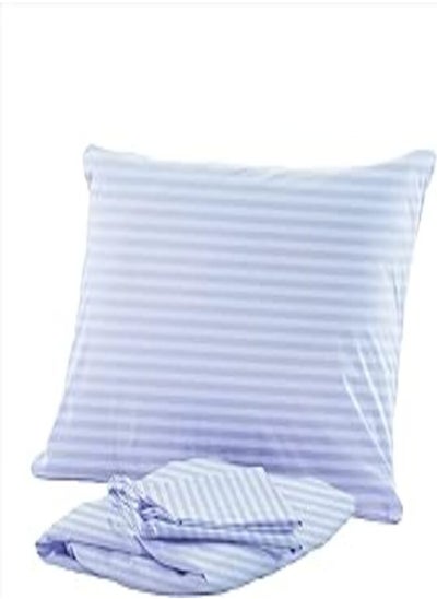 اشتري Ricrac Relona Stripe Polyester Bedsheet Set, 120 cm Size, Light Blue في مصر