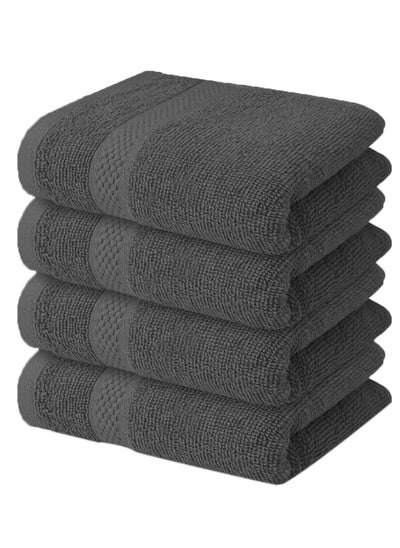 اشتري Infinitee Xclusives Premium Grey Washcloths Set – Pack of 4, 33cm x 33cm 100% Cotton Wash Cloths for Your Body and Face Towels, Kitchen Dish Towels and Rags, Baby Washcloth في الامارات