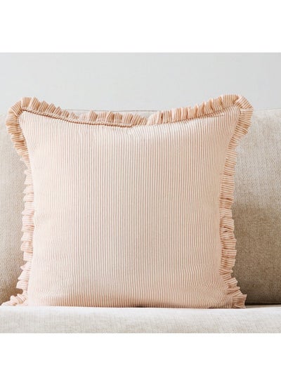 اشتري Warm Oasis Terra Pin Stripe Scallop Edges Filled Cushion 50 x 50 cm في السعودية