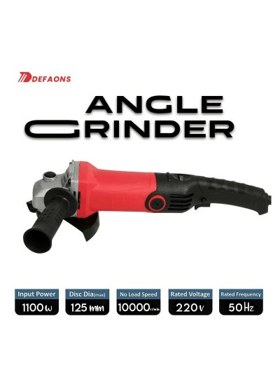 Buy DEFAONS Angle Grinder For Metal Grinding and Cutting 1100W 125mm 220-240V/50-60Hz n10000rpm in Saudi Arabia