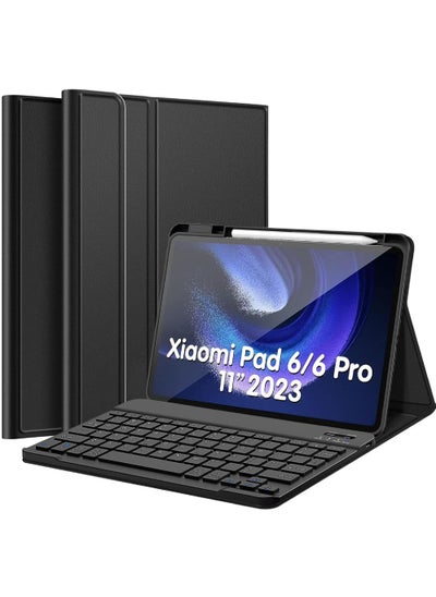 Buy Keyboard Case for Xiaomi Pad 6 / Pad 6 Pro 11 Inch 2023 Tablet Slim PU Stand Cover with Magnetically Detachable Wireless Bluetooth Keyboard (Xiaomi Pad 6/6 Pro 11) in UAE