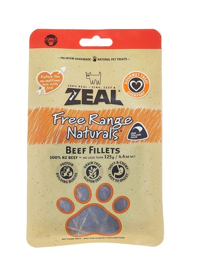 Buy Free Range Naturals Dried Beef Fillets Dog Treats 125g in UAE