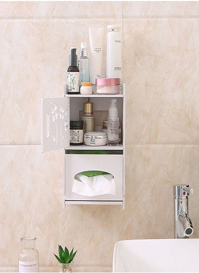 Buy Bathroom Storage Shelf Cabinet Rack White in UAE