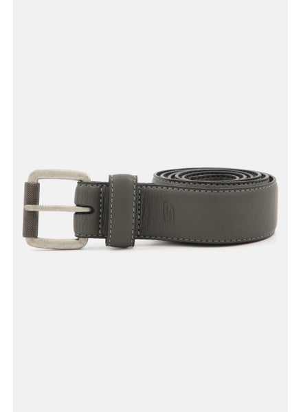 Buy Men Roller Buckle Leather Belts, Grey in Saudi Arabia