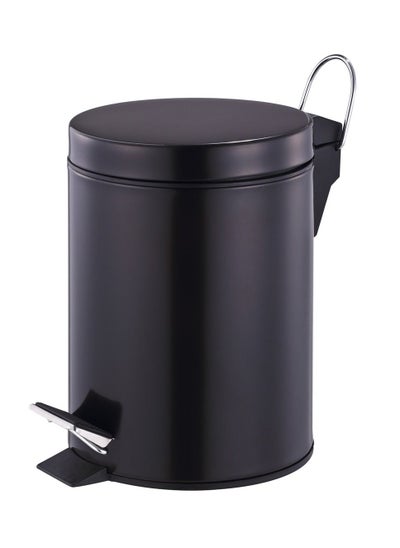 اشتري Stainless Steel Black Pedal Bin - 3 Liter في الامارات