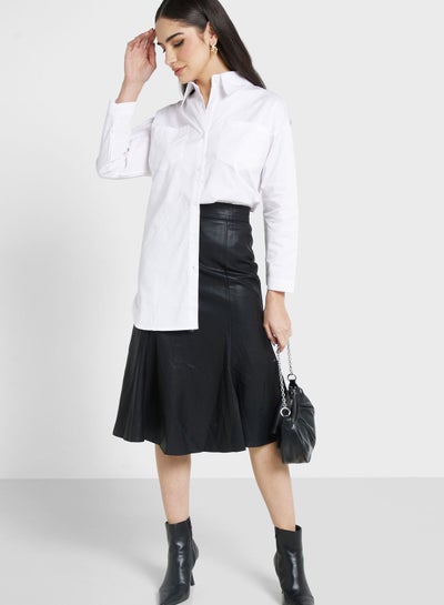 Buy Leather Pleated Skirt in Saudi Arabia