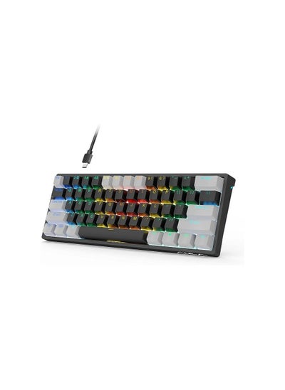 Buy AULA F3261 RGB effect USB Mini Mechanical Gaming Keyboard Red Switch 61 Keys Wired Separated detachable cable for Mac Windows in Saudi Arabia