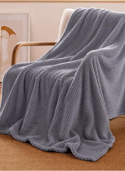 Buy Lavita Embossed Velvet Blanket 200 × 230 - Gray in Saudi Arabia