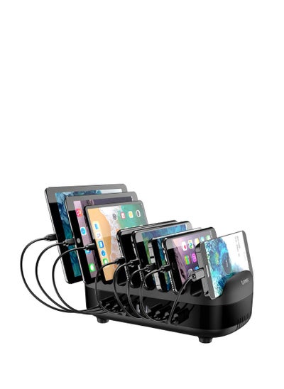 Buy Charging Station for Multiple Devices, 10 USB Fast Ports, Charging Stand Organizer for Cell Phones, Smart Phones, Tablets, iWatch (120W) in Saudi Arabia