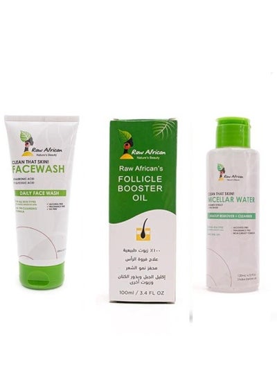 Buy Raw African (Oil100 ML+ Face Wash200ML+Micellar Water120ML) Set in Egypt