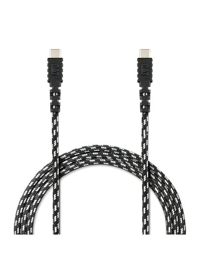 Buy Certified USB-C to USB-C Strain Relief Fast Charging Cable 6ft Black/White in Saudi Arabia