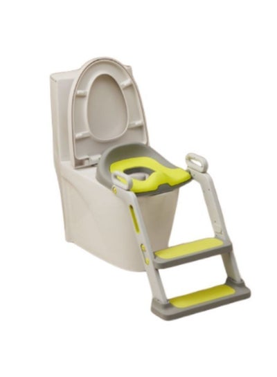 Buy Potty Training Seat with Step Stool Ladder Stable Non Slip Toilet Seat Comfortable with Splash Guard Potty Training Toilet for 1 to 7 Years Kids Boys Girls Green in UAE