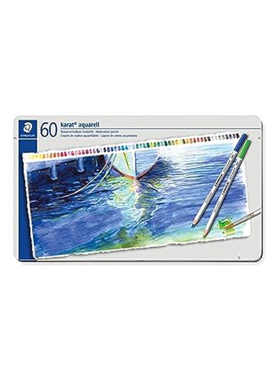Buy Staedtler karat 125m60 aquarell colored pencils in metal box - set of 60 in Egypt