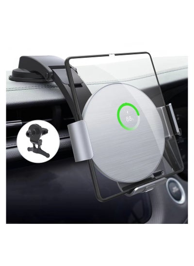 Buy Dual Coil Wireless Car Charger for Galaxy Z Fold 5/4/3/2 iPhone 15/14/13/12/11 Pro Max/X, Auto Clamping Car Charger Mount Wireless Charging Car Mount with Clamp Vehicle Wireless Charger in UAE