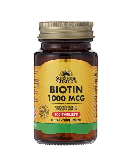 اشتري SUNSHINE NUTRITION Biotin 1000 Mcg 100 Tablets في السعودية