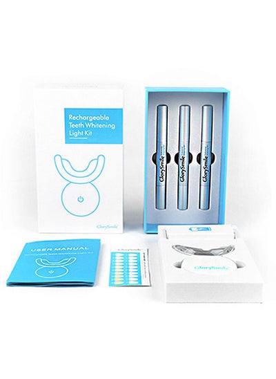 Buy GlorySmile Teeth Whitening Kit with LED Light, 16 Min Non-Sensitive Fast Teeth Whitener with 3 Carbamide Peroxide Teeth Whitening Gel Pens, Helps to Remove All Kinds of Stain in Saudi Arabia