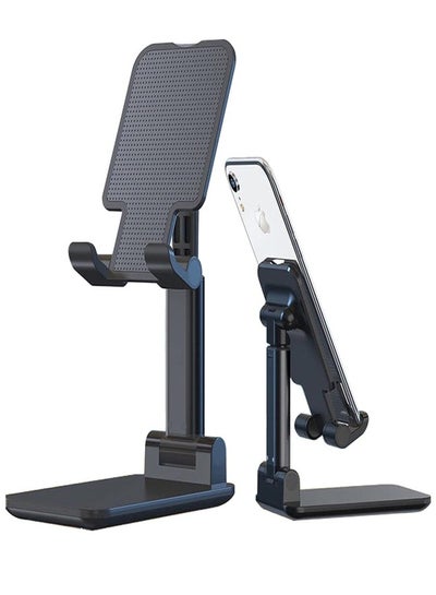 Buy Phone Stand, Height Adjustable Phone Holder,  Foldable iPhone Stand for Desk, Stable Mobile Stand Holder Compatible with Most Phones, iPhone 15 Pro/Pro Max, Samsung Galaxy, iPad Black in UAE