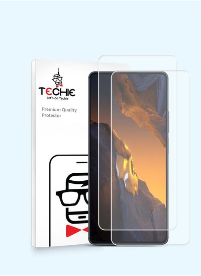 Buy 2 pieces HD Tempered Glass Screen Protector for Xiaomi Poco F5 - Anti Reflection Anti Bubbles 9H Hardness 0.33 mm Rounded Edges Easy Installation in Saudi Arabia