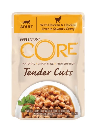 Buy Wellness Core Tender Cuts Chicken & Chicken Liver Cat 85g in UAE