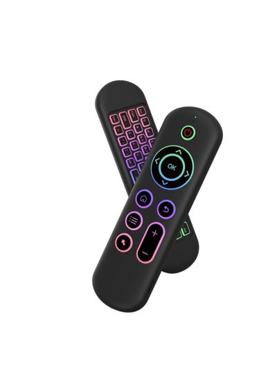 Buy M5 Air Mouse Keyboard Remote Rechargeble 2.4G+BT5.2 Mini Wireless Keyboard Flying Mouse Remote 7 Color Backlit Motion Sensing for Android TV Box/PC/Smart TV in Egypt