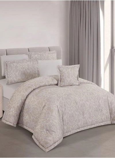 Buy Cloudy 7-Piece Summer Bedding Set - Double - Gray - Beige in Saudi Arabia